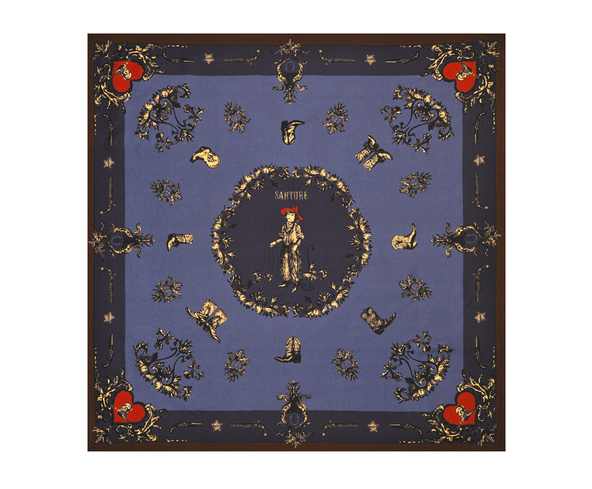 FOULARD WESTERN BLU 1