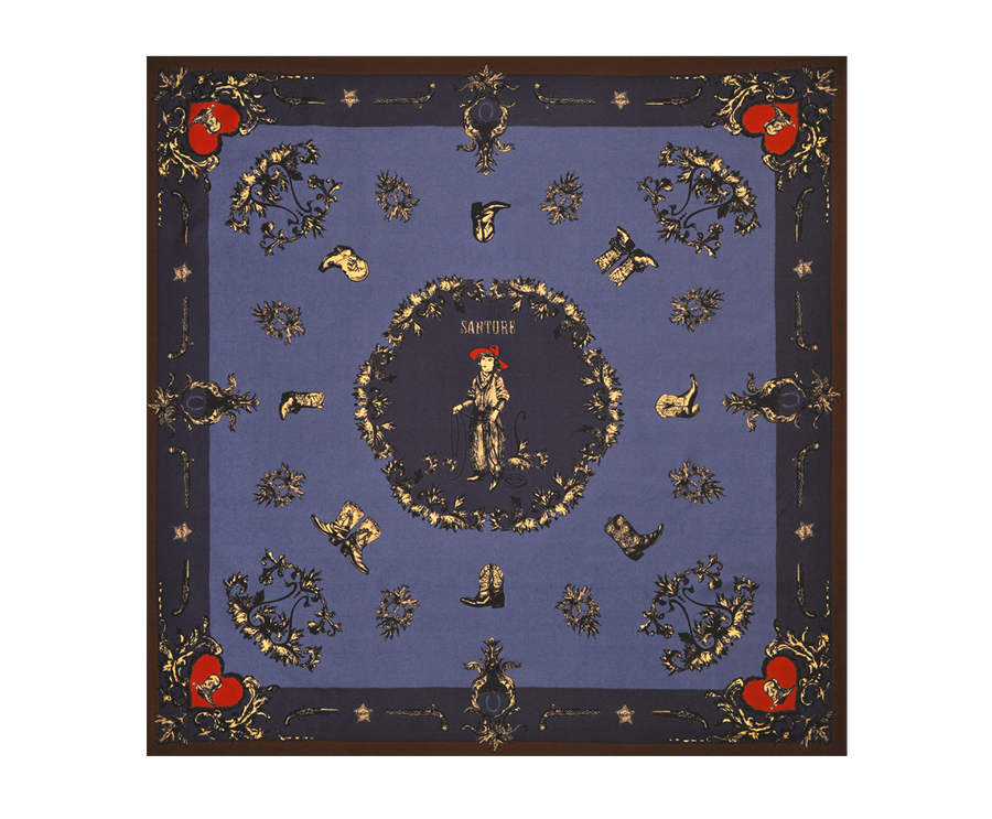 FOULARD WESTERN BLU