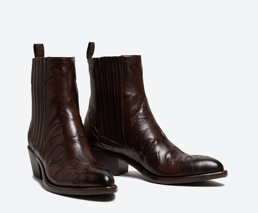 【関税込み】SARTORE Ankle boots Vintage Sartore Paris Leather Cowboy Western Ankle Boots